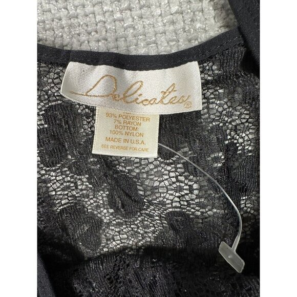 NWOT Vintage Delicates Bodysuit Womens 2X 22/24 Black Sheer Sequin‎ Sexy - Picture 11 of 15